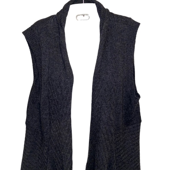 Tres Jolie Wool Blend Sweater Womens XL Open Cardigan Sleeveless Vest Waterfall - Picture 2 of 12